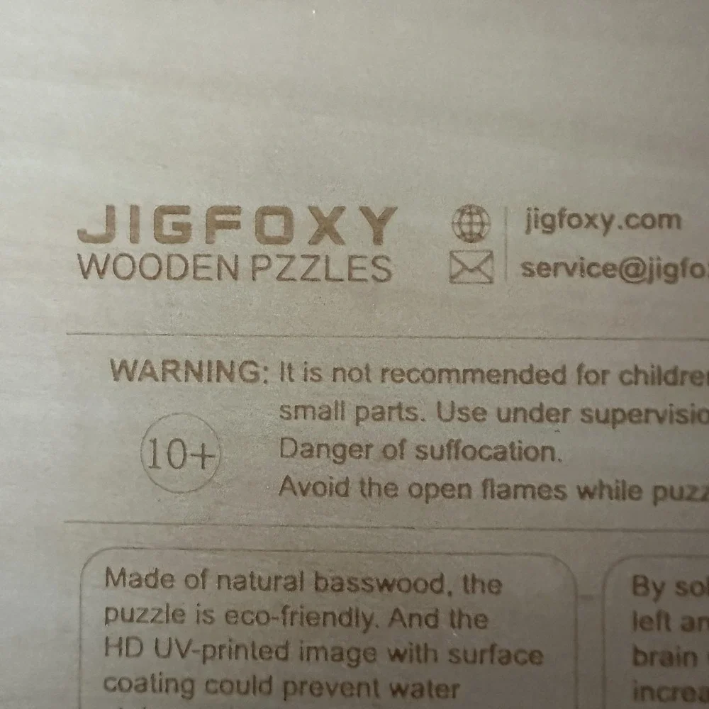 JIGFOXY Hummingbird And Moon 100‎ Piece Purple Wooden Jigsaw Puzzle Basswood 10+